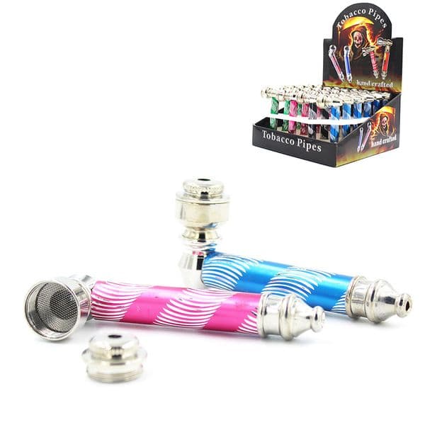 Wholesale Travel Creative Newest colorful metal tobacco pipe Mini Smoke Hand Spoon Pipes for smoking Removable Cleaning with Screen Cap