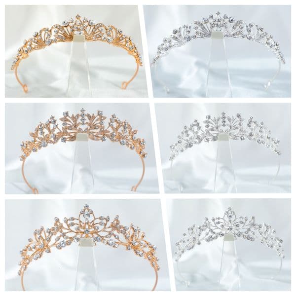 Cross border best selling alloy rhinestone bridal headpiece crown wedding hair accessory headband high end headwear wholesale