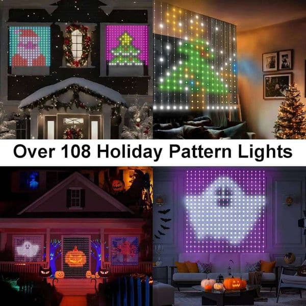LED Curtain Light APP Control RGB Dimmable DIY Pattern Music Ambient Lighting For Home Holiday Party Decoration