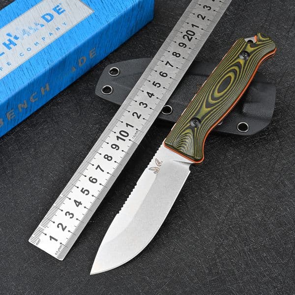 BM 15002 Wilderness Survival Straight Blade Pocket Knife with Sheath Hunting Combat Tools Bushcrafter Outdoor Gift Knives