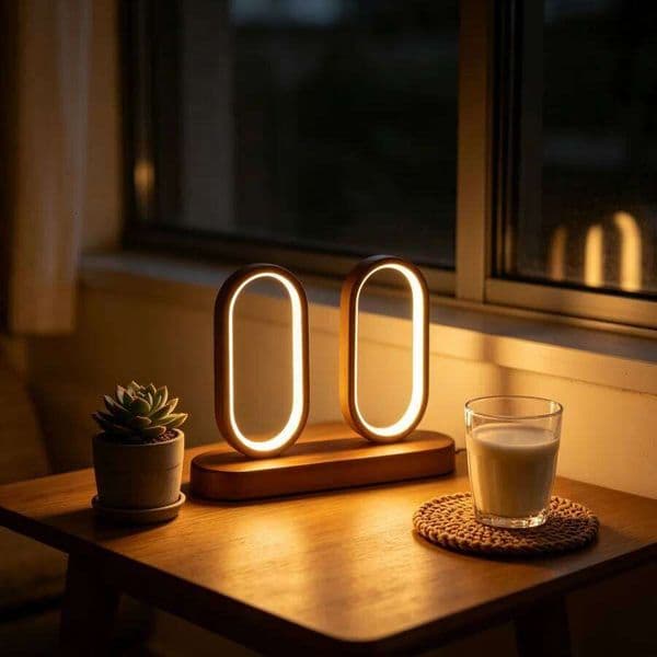 1PC Oval LED Table Lamp, Modern Warm White Night Light, Decorative Desk Lamp for Bedroom, Living Room, Shelf, Home Decor