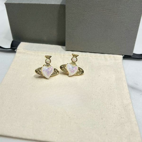 Classic heart earrings full diamond letter studs fashion jewelry designer earrings Fashion Couple Earrings