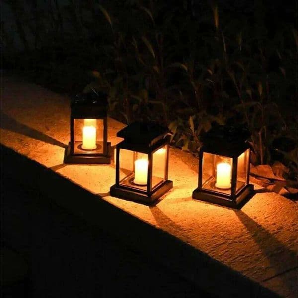 Palace Lantern Hanging Candle Lamp Outdoor Solar Lights Decor Item for Lawn Landscape Patio Floor Yard Garden Atmospheric