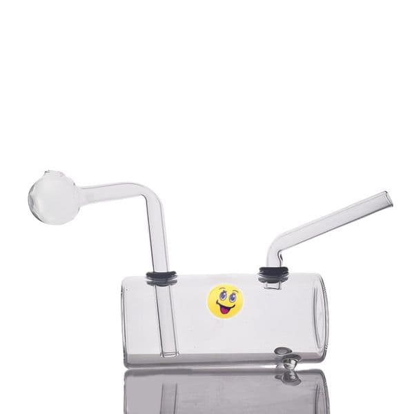 Portable Thick heady Clear oil drum Design water oil burner bong pipe Travel Mini hookah with Remoable Downstem oil banger bowl for smoking