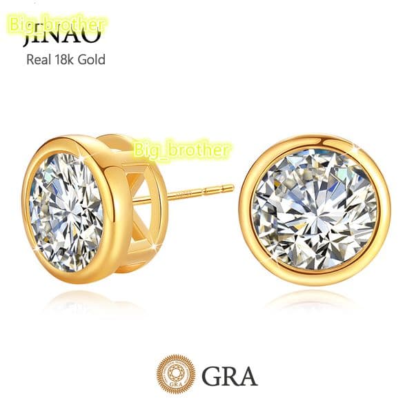 High Quality Gold Jewelry D Color VVS1 Moissanite Diamond AU750 Gold 18k Gold Earrings