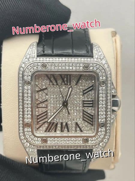 Mens Watches Top Quality Diamond Watchs Movement Self-winding Automatic Movement Mechanical Men's watch Date Leather strap Man Wristwatches