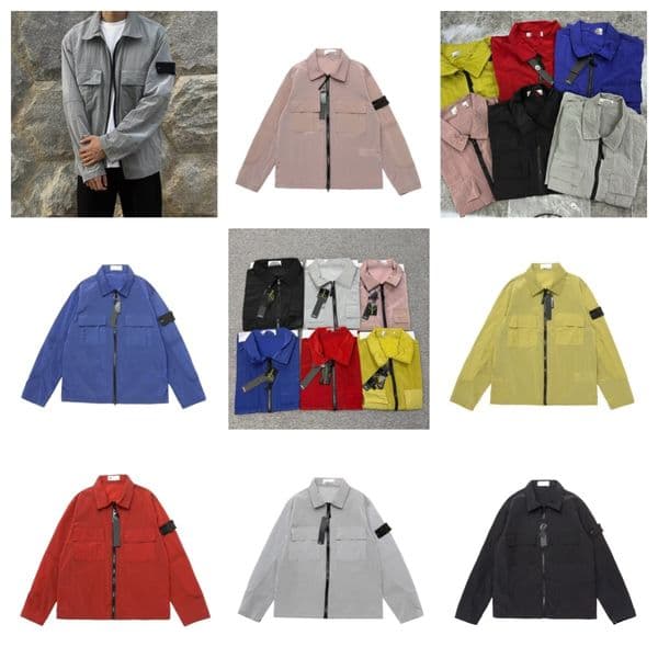 Italy Designer Compass Pattern Lable Men's Overshirt Jacket Youth Boys Jacket Nylon Metal Thin Outerwear Spring Summer full zip Jacket