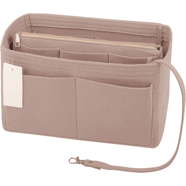 Purse Organizer Insert, Felt Bag Organizer with Metal Zipper, Handbag Tote Shaper, Fits Most Tote Bags, 7 Sizes