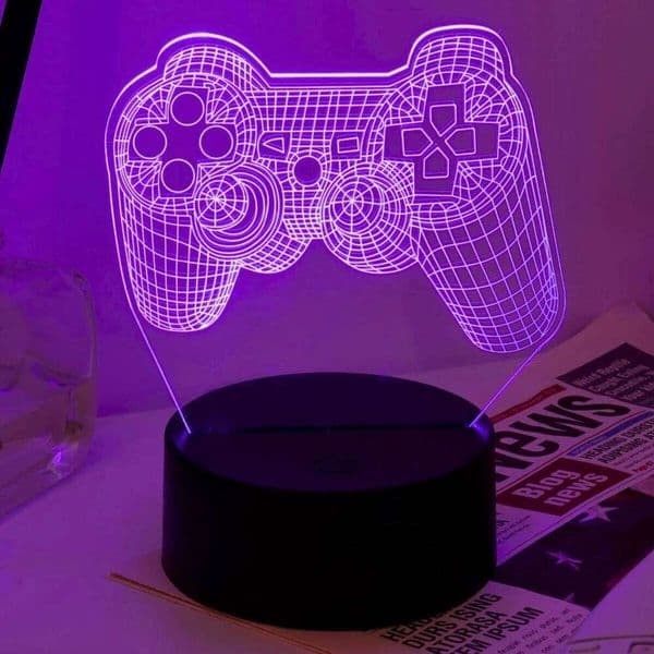 USB powered modern game controller LED night light, home bedroom table lamp, gamer birthday gift, lighting and decoration