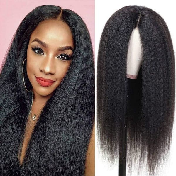African Popularity wigs for women, European and American foreign trade, middle-parted yaki straight synthetic fiber wigs, manufacturer's stock Wigs