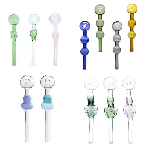 Creative Skull Gourd Design 12cm Glass Oil Burner Pipe Colorful Thick heady Smoking Tube Pipes Glass Oil Nails Water Hand Pipes