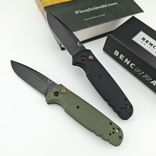 BM 4300 CLA Premium Folding Knife, Stonewash Blade G10 Handle Outdoor Utility Survival Pocket Knife for Hiking Fishing Camping