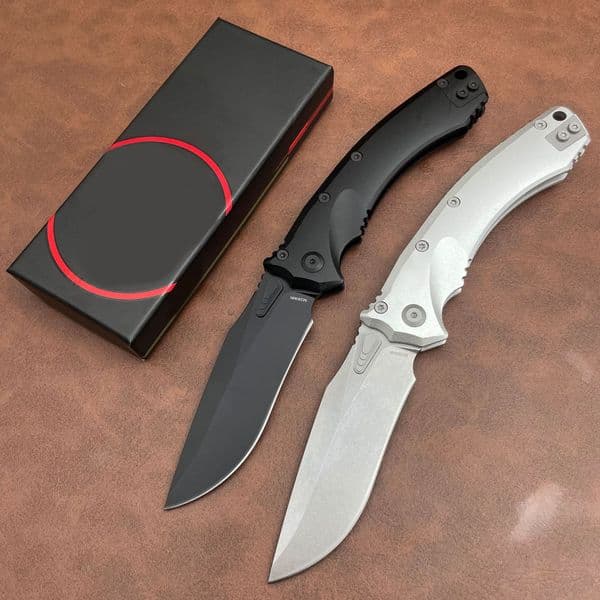 2Models Amphibian RAM-LOK Manual Folding Knife 3.62" M390 Plain Blade, Aluminum Handles