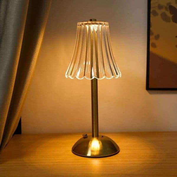 Portable crystal LED desk USB tri color touch charging decorative bedside dining room lamp, ambient lamp