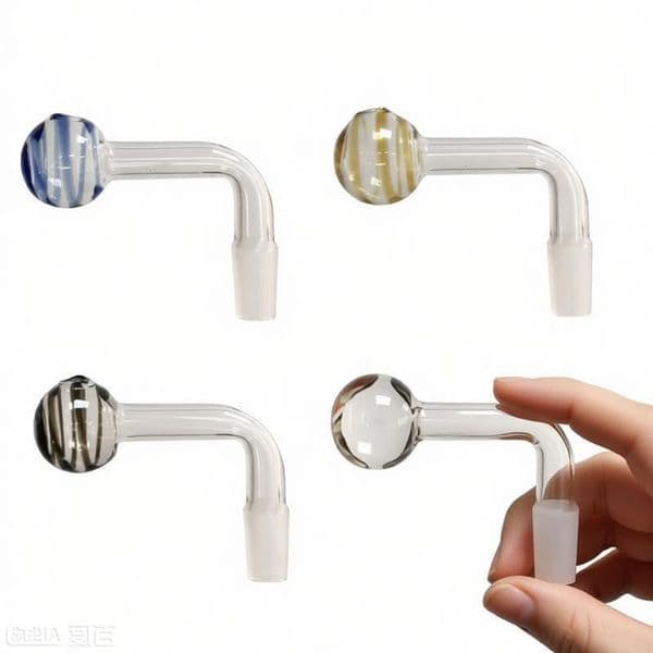 Wholesale Colorful Lollipop shape Glass Oil Burner Bubbler Bowl Slide Nail Sandblasting 10mm Male Downstem Colored smoking oil banger bowl for mini water bong