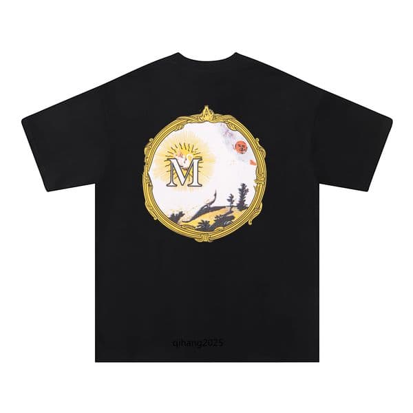 26ss AM fashion luxury T-shirt men's designer shirt summer pure cotton AM letter pattern printed men's clothing street hip-hop clothing 671