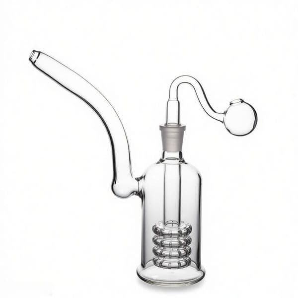 Clear Cheap 14mm Female glass oil burner bong hookahs Matrix Perc glass Water tobacco bongs Bubbler Stereo Recycler pipe with Smoking oil banger bowl