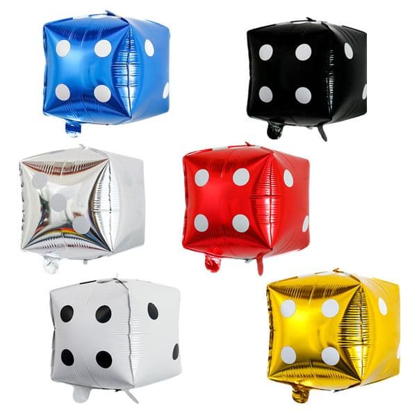 Designer 22 Incheds Dice Shape Aluminum Foil Balloons Party Decorations Helium Aluminum Balloon Festive Atmosphere