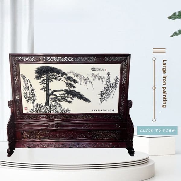 Wuhu Welcome Pine Large Iron Painting Screen Handicraft Anhui Intangible Cultural Heritage Meeting Room Auditorium Business Gift