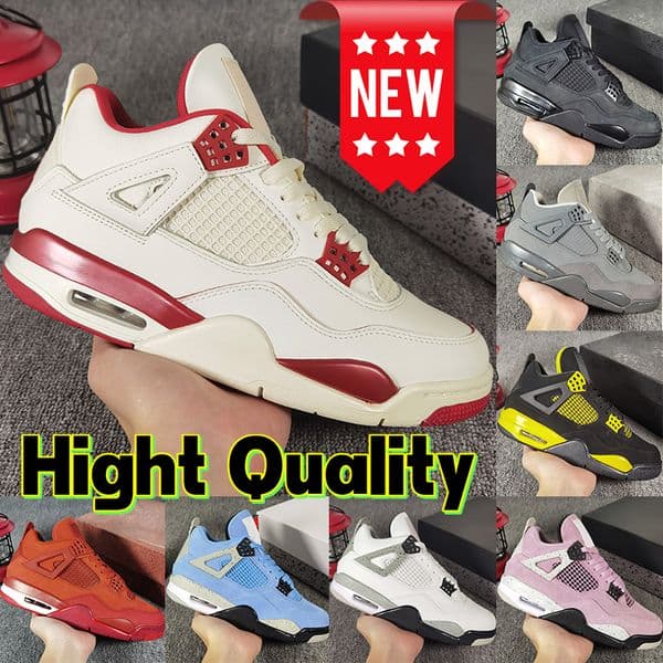 Hot Men Women Hight Quality 4 basketball Shoes Designer 4s sneakers Womens Casual Sneaker Sierra Red Valentines Day Military Black Mens Sports Trainers With Box