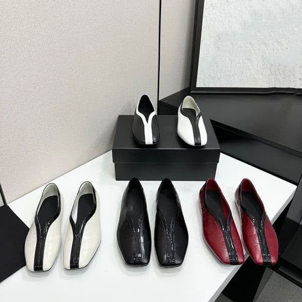 Designers classic versatile series womens square toe flat shoes with soft cowhide leather lining and comfortable flat bottom design sizes 35-41 with box