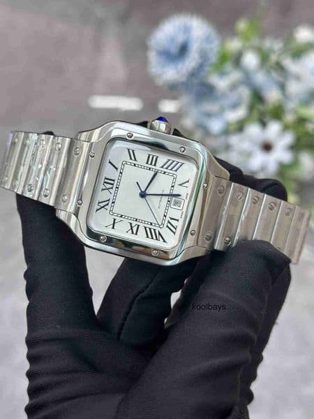 Top quality santoss watch mens watch 1847MC mechanical movement super clone watches designer watch sapphire crystal glass 316L steel 39.8mm 35.1mm with box 7TC6