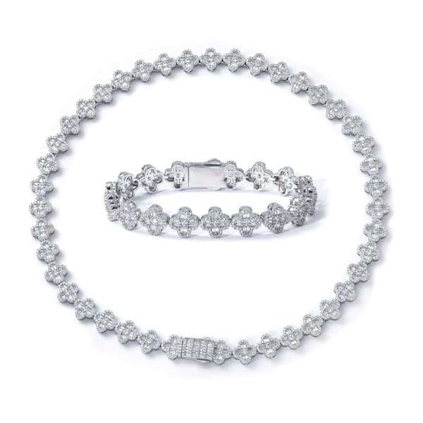 Cross-border European and American hip-hop 6mm four-leaf clover zircon tennis chain men's bracelet, light luxury high-end jewelry accessory — detail 1