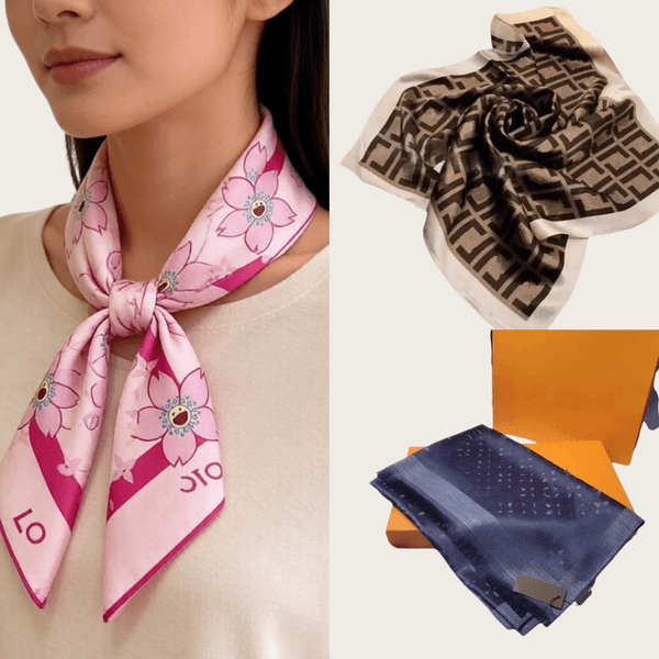 Stylish Silk Scarf Designer Scarf For Women Winter Stripe Trend Scarf Full Letter Printed Scarves Silky Smooth Tags Very Nice go905