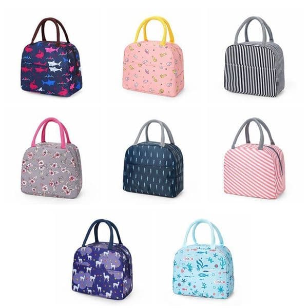 Lunch Insulation Bag Fashion Multicolor Thermal Cooler Bags Women Waterproof Handbag Breakfast Box Portable Picnic Travel Food Storage Tote JY0663