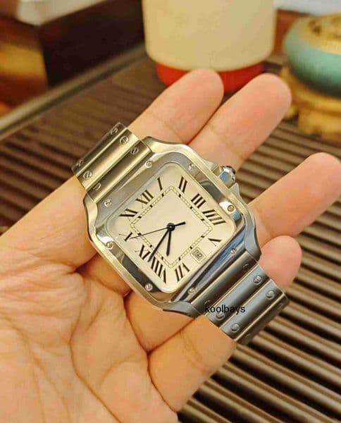 Top quality santoss watch mens watch 1847MC mechanical movement super clone watches designer watch sapphire crystal glass 316L steel 39.8mm 35.1mm with box 8E5Q