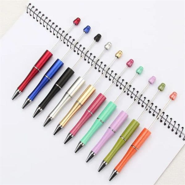wholesale mix color add a beads ballpoint promotional Kids Play Christmas Gifts Creative DIY cheap plastic Beadable pens bead ball pen GD164
