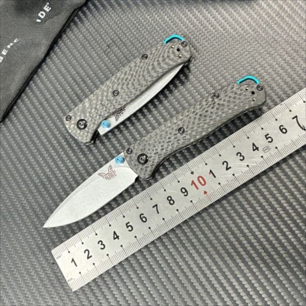 BM 533-3 Folding Tactical Knife Damascus Steel Blade Bugout Knife Carbon Fiber Handle Pocket Outdoor Camping Self-defense Knives