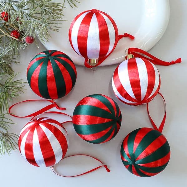 New 8CM Wrapped Thread Ball Christmas Tree Ornament Christmas Decor Window Hanging Pendant Wholesale