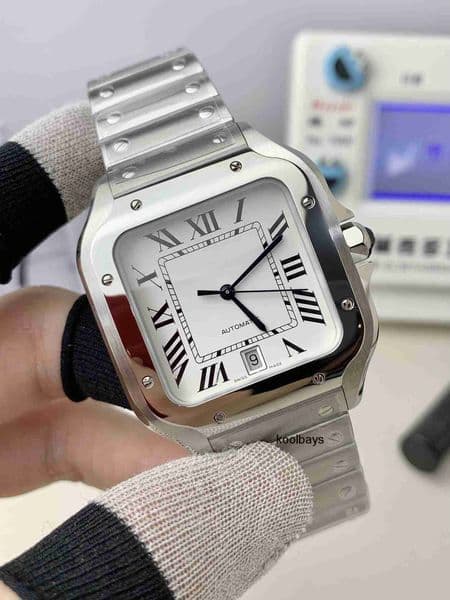 Top quality santoss watch mens watch 1847MC mechanical movement super clone watches designer watch sapphire crystal glass 316L steel 39.8mm 35.1mm with box 8HTO