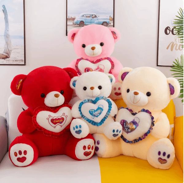 Cute Soft Heart Hugging Bear Plush Doll Stuffed Animal Toy for Kids and Gifts