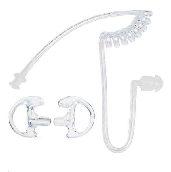 Walkie-Talkie Earphone Conduit Replacement Transparent Cable Earbud Audio Kit with 1 Pair of Earbuds (Medium Size) + Tube