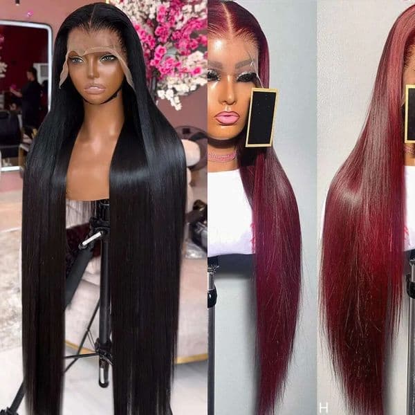 250 300 Density 13x4 13x6 Bone Straight HD Transparent Front Human Hair Wig 30 40 Inch Pre Plucked Lace Frontal Wigs Synthetic 59541