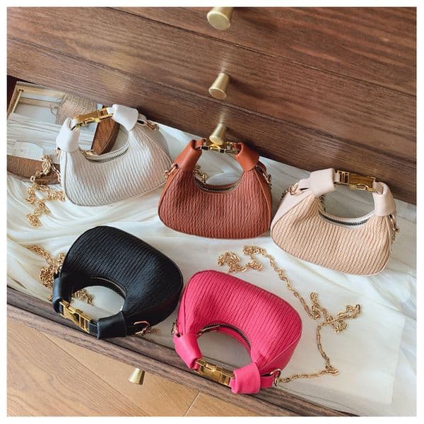 Women's Designer Style Shell Bag Trendy Solid Color Crossbody Shoulder Bag Niche High-End Mini Dumpling Bag, Daily Versatile Casual Handbag