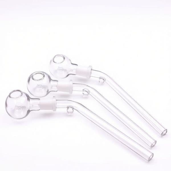Wholesale Clear Thick heady Glass Oil Burner Pipe Mini Glass Smoke Straw tube nail Pipes with 10mm dome Smorking nail oil banger bowl