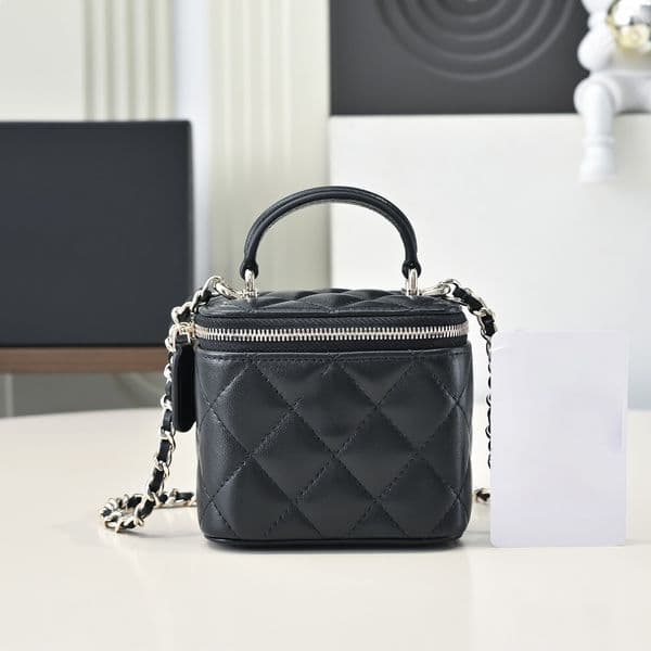 10A Top quality Designer Men's and Women's Mini Canvas Makeup Bag Travel Toiletries Women's Luxury Handbag Makeup Bag Classic Black and White Handheld Shoulder Bag