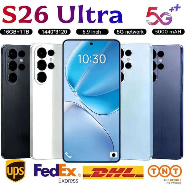 S26 Ultra 5G Phone 6.9 Inch cell phone s25 ultra Full Touch Screen with 16gb+2TB Mobile Phones Original Facial unlocked Smartphone HD Camera GPS Sealed box ups