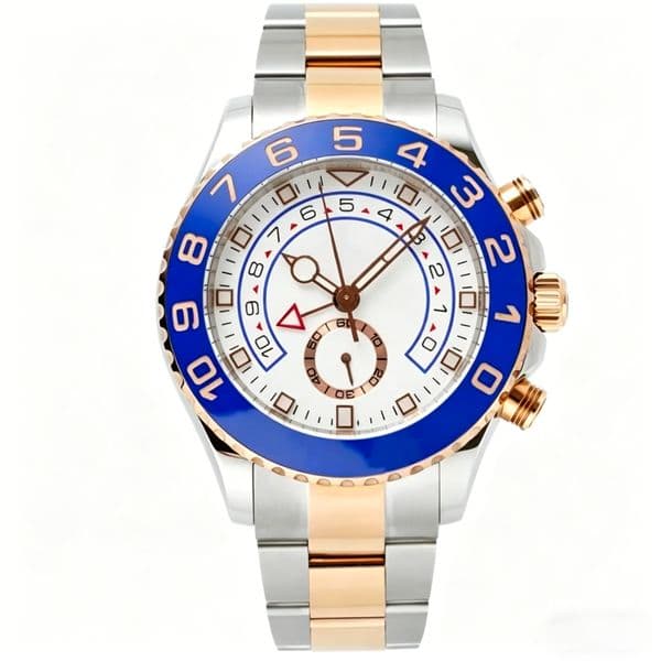 Mens watch Automatic Mechanical Watch 44mm Two Tone Gold Stainless Steel Big Dial Chronograph waterproof movement wristwatches Orologio di lusso A01
