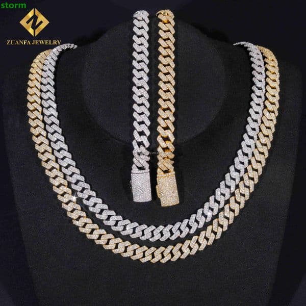 Best Selling 8mm 10mm Two Rows Iced Out Man Hip Hop Jewelry GRA Certificates Pass Diamond Tester FL Moissanite Cuban Link Chain