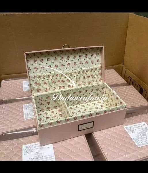 22.5X11.5X8CM vip gift Storage Box bloom flower cloth cover Bin Classic Jewelry vintage Boxes Cosmetic desinger Storage Box