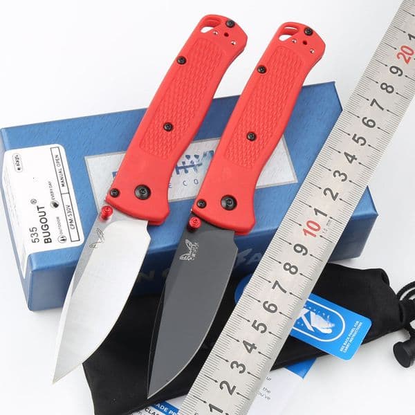 BM 535 Bugout EDC Folding Pocket Knife Black/ White Blade Survival Tactical Knife Outdoor Facas Jackknife Hand Tools Rescue