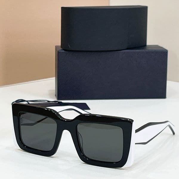 Designer Men Womens Rectangular Sunglasses Exquisite Acetate Black Chalk White Frame Top Quality with Original Box OPRD01S