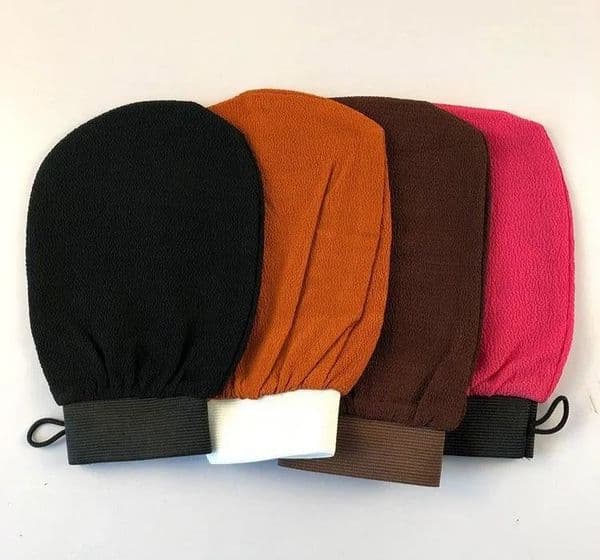 Exfoliating Gloves for Body Scrubbing - Morocco Hammam Mitt, Magic Peeling & Tan Removal Tool (Normal Coarse Feel) TAX DUTY FREE