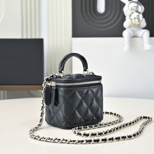 10A Top quality Designer Men's and Women's Mini Canvas Makeup Bag Travel Toiletries Women's Luxury Handbag Makeup Bag Classic Black and White Handheld Shoulder AAAAA+