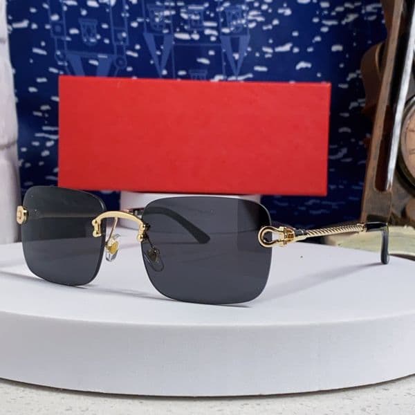 designer sunglasses UV400 for women diamond cut lenses metal frame square buffalo horn driving outdoor lunette de soleil