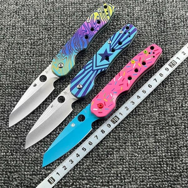 C240 Donut/3D Printed G10 Handle Folding Outdoor Camping Wilderness Survival Tool Knife